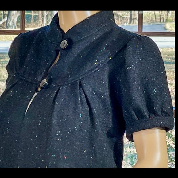 ▪️ANTHRO▪️NICK & MO▪️Retro Multi-Color Speckle Wool Blend Cardigan Top - Picture 3 of 7